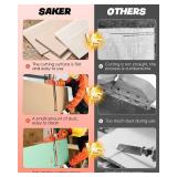 Saker Drywall Cutting Tool Foldable: Drywall Cutter for Wall,Build,Decoration - Gypsum Board Cutting with 19 Wheels (Orange)