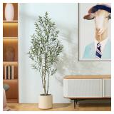 LOMANTO Artificial Olive Tree, Silk, Green