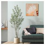 LOMANTO Artificial Olive Tree, Silk, Green