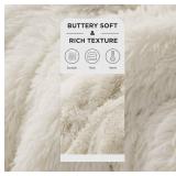 Bedsure GentleSoft Fluffy Cream Throw Blanket Decorative Blankets for Bed Couch Sofa, Cream Decor Sherpa Fleece Soft Cozy Fuzzy Plush Thick Warm Faux Fur Decorations, Ivory Baby Girl Gifts, 50x60