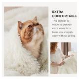 Bedsure GentleSoft Fluffy Cream Throw Blanket Decorative Blankets for Bed Couch Sofa, Cream Decor Sherpa Fleece Soft Cozy Fuzzy Plush Thick Warm Faux Fur Decorations, Ivory Baby Girl Gifts, 50x60