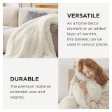 Bedsure GentleSoft Fluffy Cream Throw Blanket Decorative Blankets for Bed Couch Sofa, Cream Decor Sherpa Fleece Soft Cozy Fuzzy Plush Thick Warm Faux Fur Decorations, Ivory Baby Girl Gifts, 50x60