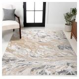 JONATHAN Y Swirl Marbled Beige/Ivory Indoor Area Rug 4X6 ft, Abstract for Living Room, Bedroom, Kitchen, Office, Easy-Cleaning, High Traffic, Pet-Friendly, Non-Shedding SOR203F-4