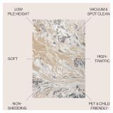 JONATHAN Y Swirl Marbled Beige/Ivory Indoor Area Rug 4X6 ft, Abstract for Living Room, Bedroom, Kitchen, Office, Easy-Cleaning, High Traffic, Pet-Friendly, Non-Shedding SOR203F-4
