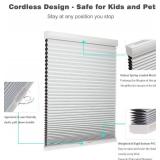 MYshade Blackout Cordless Cellular Shades Honeycomb Shade for Indoor Windows Room Darkening Blinds for Home Office Pull Down Window Shades Easy to Install 30.5 inch Wide, H72 White Pleated Shade