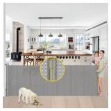 Reinforced 42 Tall x 100 Wide Retractable Baby Gates Extra Tall Dog Gate with Rods to Prevent Crawling Through, Pet Gate for Large Openings Extra Wide Mesh Baby Gate for Stairs, Gray