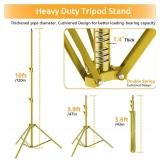 Photo Video Studio Backdrop Stand- Titanium Gold, 12(W) x 10(H) ft Heavy Duty Adjustable Photography Muslin Background Support System Kit with Carry Bag,4 Spring Clamps