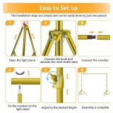 Photo Video Studio Backdrop Stand- Titanium Gold, 12(W) x 10(H) ft Heavy Duty Adjustable Photography Muslin Background Support System Kit with Carry Bag,4 Spring Clamps