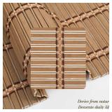 Retails for $104! Sunbox Cordless Bamboo Roman Shade Blind, Woven Wood Roman Shades, Light Filtering Natural Bamboo Shades for Windows, French Doors, 22.5" W x 64" H, Caramel Brown