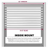 Lotus & Windoware Cordless, 2 Inch Faux Wood Blind, 35" Wide x 36" Long, Window Blinds, Blinds & Shades, Blinds for Indoor Windows, Embossed, Bright White