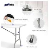AZTCLIGHT Byliable Folding Table 6ft Portable Heavy Duty Plastic Fold-in-Half Utility Foldable Table Plastic Dining Table Indoor Outdoor for Camping, Picnic and Party, White