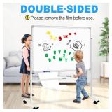 H-Qprobd Magnetic Dry Erase Board with Stand Double-Sided Mobile Whiteboard - 36"x24" Adjustable Height Rolling White Boards on Wheels for Kids & Adults