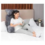 SLIGUY Reading Pillow Extra Large 31" Bed Rest Pillow with Detachable Neck Roll for Sitting in Bed or Couch Adult Back Pillow for Watching TV/Gaming/Relaxing