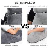 SLIGUY Reading Pillow Extra Large 31" Bed Rest Pillow with Detachable Neck Roll for Sitting in Bed or Couch Adult Back Pillow for Watching TV/Gaming/Relaxing