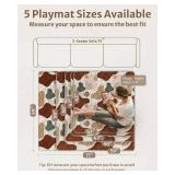 Blissful Diary Baby Play Mats for Floor, 50x50 Crawling Mat for Playpen, Thicken Soft Padding Foam Playmats for Babies and Toddlers Infants, Foldable and Machine Washable, Boho Design