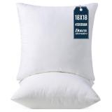 Utopia Bedding Throw Pillows Insert (Pack of 2, White) - 18 x 18 Inches Bed and Couch Pillows - Indoor Decorative Pillow