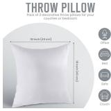 Utopia Bedding Throw Pillows Insert (Pack of 2, White) - 18 x 18 Inches Bed and Couch Pillows - Indoor Decorative Pillow
