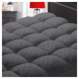 Mattress Topper Queen,Extra Thick Mattress Pad Cover for Back Pain,Cooling Mattress Protector with 8-21 Inch Deep Pocket,Overfilled Down Alternative Filling,Grey