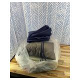 Outdoor Seat Cushion Set 24 x 24 x 4 Inch, Waterproof & Fade Resistant Patio Furniture Cushions with Removable Cover and Ties, Thick Deep Seating Pads for Outside Chair Sofa Couch, Blue