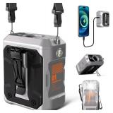 2025 Upgrade 10000mAh Waist Clip Fan, Portable Personal Fan with 18000RPM Strong Airflow, 50H Cooling with LED Light, Clip On Belt Neck Desk Fan for Outdoor Indoor Camping Travel