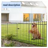 Retails for $116! Metal Garden Fence with Gate 42 in H x 11.5 ft L, 1 Gate + 4 Panels Border Fence Panels Animal Barrier for Dogs, No Dig Garden Fencing for Yard Patio Flower Bed Lawn Outdoor, Black