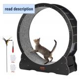 Retails for $136! VEVOR 43.3" Large Cat Treadmill Wheel for Indoor Cats, Cat Running Wheel with Detachable Carpet & Cat Teaser for Running/Walking/Training, Suitable for Most Cats