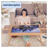 Yacona Puzzle Board 1500 Pieces,34.3 x 26 Jigsaw Puzzle Table with 4 Drawers and Cover,Portable Board Game Table with Folding Legs for Adults and Teens with No Installation Required