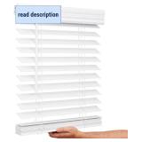 Lotus & Windoware Cordless, 2 Inch Faux Wood Blind, 35" Wide x 36" Long, Window Blinds, Blinds & Shades, Blinds for Indoor Windows, Embossed, Bright White