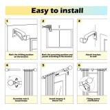 2 Pack White Curtain Rods 18 to 60 Inches(1.5-5 Feet),5/8 inch Splicing Drapery Rods, Small Curtain Rods Set, Size: 18