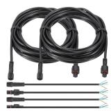 16.4Ft 4 Pin Extension Cable Wire, 2 Set 22AWG Waterproof IP67 Extension Cord with 7.87 Male Female Connector kit for Boat Car Truck Indoor/Outdoor Solar LED Strip Light, Black"