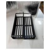 HuggieGems Metal 2 Pack Magnetic Spice Storage Rack Organizer for Refrigerator and Oven, Black Fridge Organizers and Storage, 10.6 inch - Retail: $20