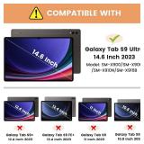 Galaxy Tab S10 Ultra/S9 Ultra/S8 Ultra 14.6 Inch Case, Multi-Angle Stand Cover Compatible with Samsung Galaxy Tab S10 Ultra/S9 Ultra/S8 Ultra Tablet [Auto Wake/Sleep], Dark Red - Retail: $25