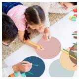 24 Pack Colorful Erase Dots Circles 10.5 Inch Removable Vinyl Spot Dry Erase Desktop Writing Spots Set for Classroom Table Teacher Students School Home Desk Wall(Bohemian Colors) - Retail: $18