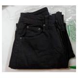 Wide Leg Cropped Jeans for Women Trendy High Waisted Crossover Boyfriend Jeans Mom Baggy Stretchy Denim (Black, S) - Retail: $37