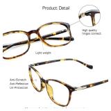 Blue Light Blocking Glasses for Women/Men, Anti Eyestrain, Computer Reading, TV Glasses, Stylish Square Frame, Anti Glare(Tortoise,+2.25 Magnification) - Retail: $15