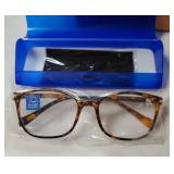 Blue Light Blocking Glasses for Women/Men, Anti Eyestrain, Computer Reading, TV Glasses, Stylish Square Frame, Anti Glare(Tortoise,+2.25 Magnification) - Retail: $15