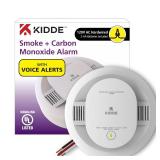 Kidde Hardwired Smoke & Carbon Monoxide Detector, AA Battery Backup, Voice Alerts, Interconnectable, LED Warning Light Indicators, 1 Pack - Retail: $58