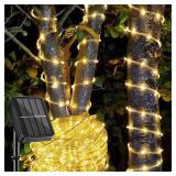 Solar Rope Light 2 Pack Waterproof IP65 39FT 100LEDs Outdoor LED Solar Outdoor Lights for Party Garden Yard Home Wedding Christmas Halloween Holiday Tree Decoration Lighting. ONE IS MISSING BACK COVER