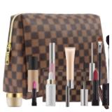 BAGCRAZY Makeup Bag, Cosmetic Bag, Portable Leather Large Checkered Makeup Bag, 2 Pack Large Capacity Travel Cosmetic Bag for Women, Lightweight Design and Waterproof Toiletries Bag Christmas Gifts, 1