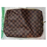 BAGCRAZY Makeup Bag, Cosmetic Bag, Portable Leather Large Checkered Makeup Bag, 2 Pack Large Capacity Travel Cosmetic Bag for Women, Lightweight Design and Waterproof Toiletries Bag Christmas Gifts, 1