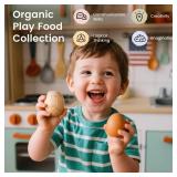 Tiny Land Wooden Egg Toy Set for Kids â 6-Piece Pretend Play Food with Cutting Eggs, Fried Egg & Realistic Carton â Montessori Kitchen Toys for Toddlers. LID HAS TORN OFF. EGGS LOOK GOOD. - 