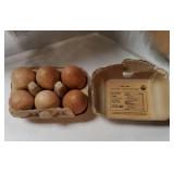 Tiny Land Wooden Egg Toy Set for Kids â 6-Piece Pretend Play Food with Cutting Eggs, Fried Egg & Realistic Carton â Montessori Kitchen Toys for Toddlers. LID HAS TORN OFF. EGGS LOOK GOOD. - 