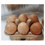 Tiny Land Wooden Egg Toy Set for Kids â 6-Piece Pretend Play Food with Cutting Eggs, Fried Egg & Realistic Carton â Montessori Kitchen Toys for Toddlers. LID HAS TORN OFF. EGGS LOOK GOOD. - 
