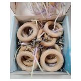 Wood Curtain Rings with Clips, Farmhouse Drapery Clips for 1.1-inch Curtain Rod Pole, Wooden Rings for Drapes (12-Pack, 1.42-inch Inner Diameter) - Retail: $17