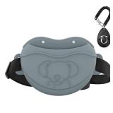 Dog Treat Pouch - Premium Silicone - Upgrade 4 Strong Magnets Enhanced Magnetic Closure, Adjustable Waist Belt - Ideal for Puppy Training and Outdoor Walks (Grey) - Retail: $10