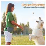 Dog Treat Pouch - Premium Silicone - Upgrade 4 Strong Magnets Enhanced Magnetic Closure, Adjustable Waist Belt - Ideal for Puppy Training and Outdoor Walks (Grey) - Retail: $10