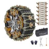 Car Snow Chains, Tire Chains for SUV Car Pickup Trucks, Adjustable Universal Emergency Thickening Anti-skid Traction Chains (Tire Width 225-285mm/8.8-11.2) "