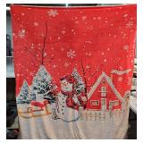 Snowman Throw Blanket Red Winter Holiday Throw Soft Flannel Blankets Cozy Fuzzy Plush Christmas Tree Throw Blanket for Couch Bed Chair Festival Decorative Party Gifts 50