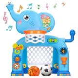 Toys for 1 2 3 Years Old Boys Girls, Toddler Basketball Hoop & Soccer Goal, Montessori Toy, Interactive Musical Sports Toys with Light, Christmas Birthday Gifts for Baby Kids Age 12-18 Months - Retail