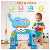 Toys for 1 2 3 Years Old Boys Girls, Toddler Basketball Hoop & Soccer Goal, Montessori Toy, Interactive Musical Sports Toys with Light, Christmas Birthday Gifts for Baby Kids Age 12-18 Months - Retail